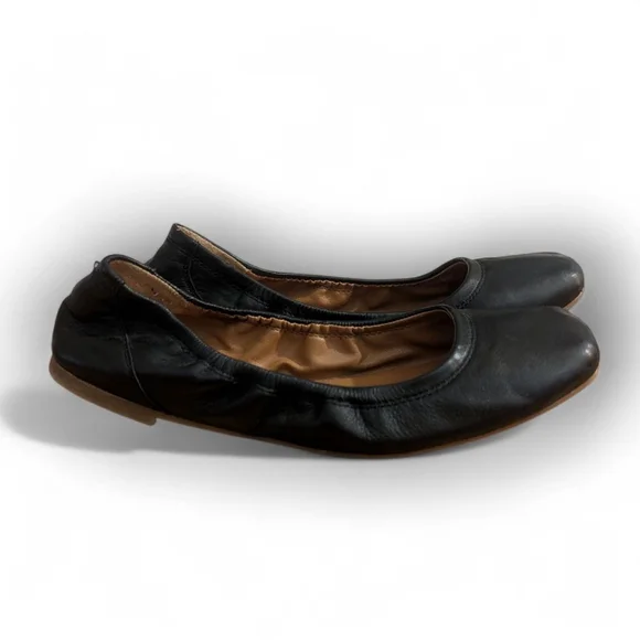 Lucky Brand Ballet Flats Black Leather Square toe 7.5 - Picture 2 of 11